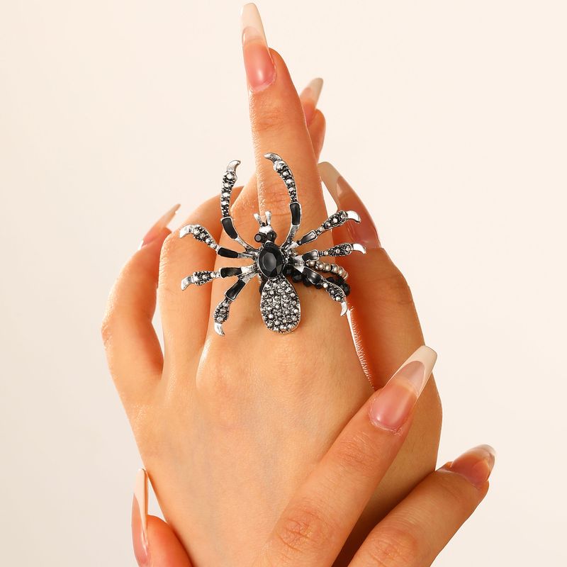 Collana, bracciale e anello in stile gotico, punk scuro, esagerato, stile ragno, per Halloween, per donne e uomini._voghion.com