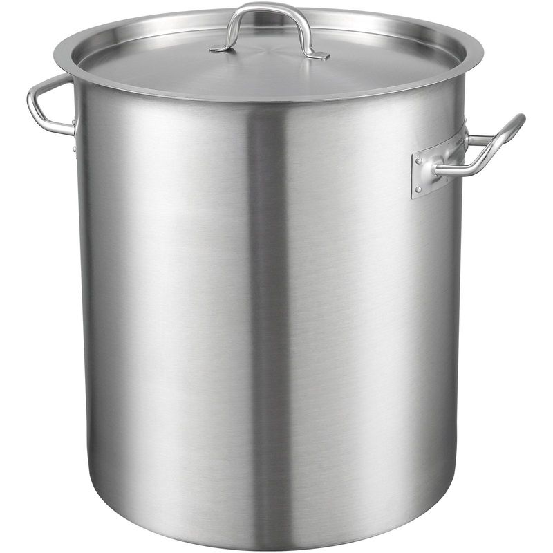 VEVOR Stainless Steel Stockpot, 42 Quart Large Cooking Pots, Multipurpose Cookware Sauce Pot With Lid & Handle, Heavy Duty Commercial Grade Stock Pot, Sanding Treatment, For Large Groups Events Silver_voghion.com