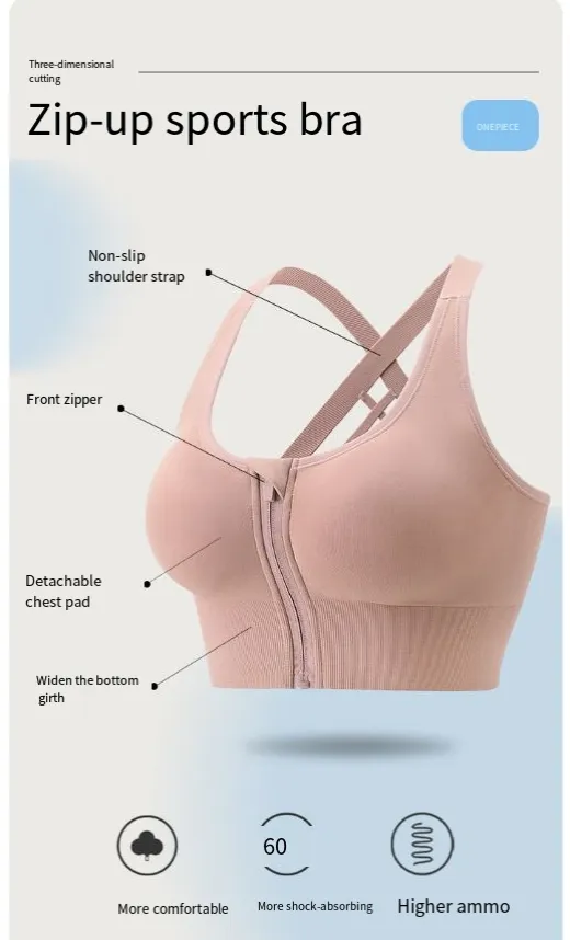 (3 daļas) Plānas plecu siksniņas ar integrētu fiksētu bļodiņu, triecienus absorbējošu krokojošu daļu, sieviešu sporta lielais U formas skaistais muguras jogas krūšturis, plāns_voghion.com
