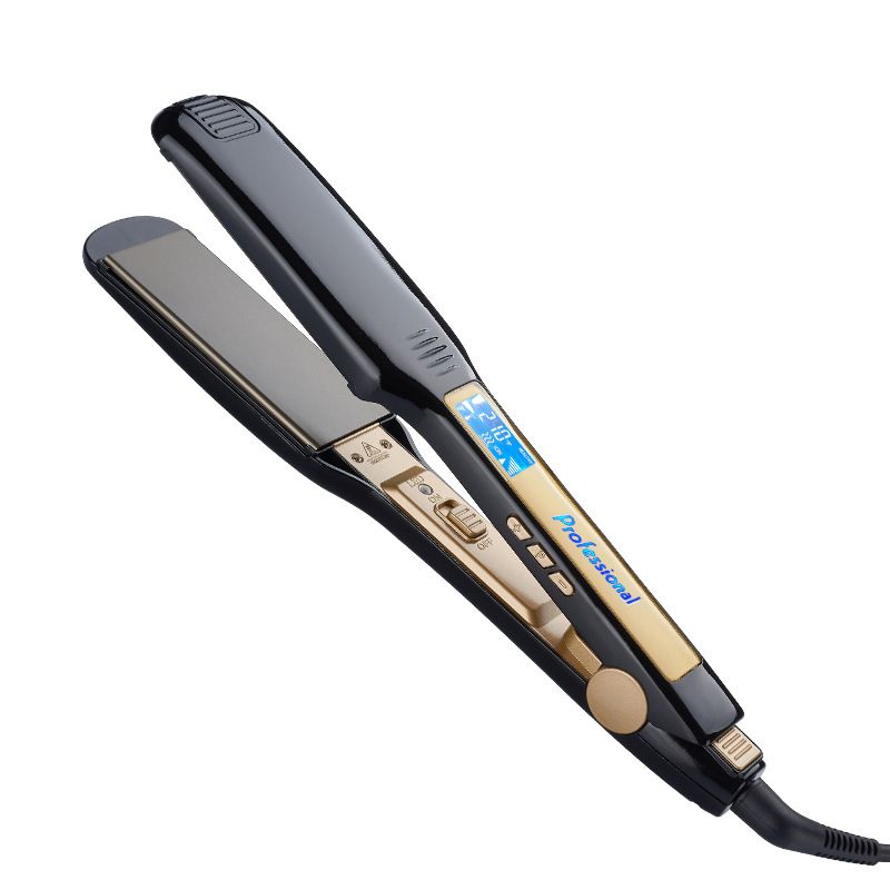 Elektrischer Haarglätter mit Temperaturregelung und Schienenfunktion, speziell für den Friseursalon, zum Glätten von flauschigem Haarstyling-Tool, Haarglätter mit Schienenfunktion_voghion.com