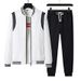 Men's Oversized Sportswear Two-Piece Set – Loose Fit Cardigan & Sweater Combo, Plus Size Autumn Casual Outfit_voghion.com