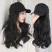 Women's Fashionable Long Wavy Wig Hat With Sun Visor, Natural Look High-Temperature Synthetic Fiber Hairpiece For Styling And Daily Wear_voghion.com