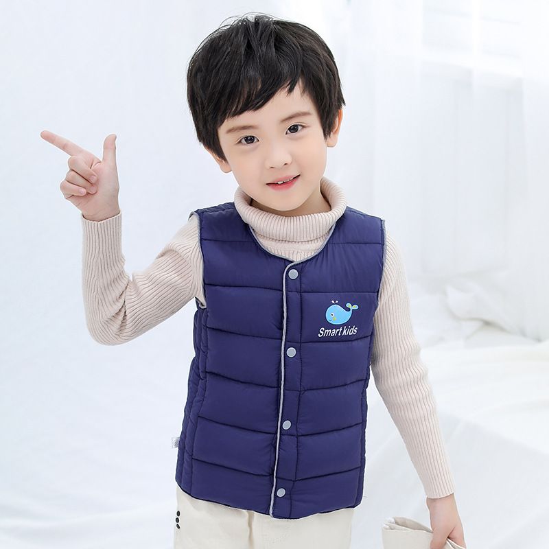 Children's down cotton male baby's warm girls' vest, children's thick inner outer wear, camisole, autumn and winter_voghion.com