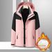 Autumn winter outdoor down jacket two-piece set, three in one detachable men's and women's sports hooded warm jacket,_voghion.com
