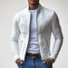 "Chaqueta informal de negocios para hombre con cuello alto - Blazer ligero de corte ajustado para otoño e invierno (tallas S-XXXL, blanco)"_voghion.com