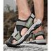 2024 Summer Men's Large Size Sandals Outdoor Beach Shoes Velcro Toe Sandals Head Layer Leather Breathable Casual Shoes_voghion.com
