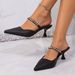Sandals Women's New Line With Rhinestone Sequin Pointy Stiletto Heels_voghion.com