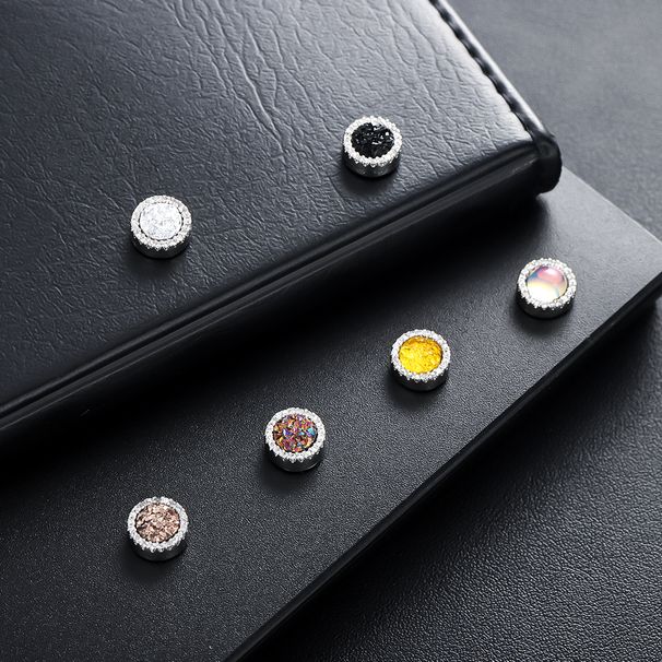 Orecchini a clip magnetici brillanti multicolore per uomo, set di orecchini di alta qualità e versatili per donna_voghion.com