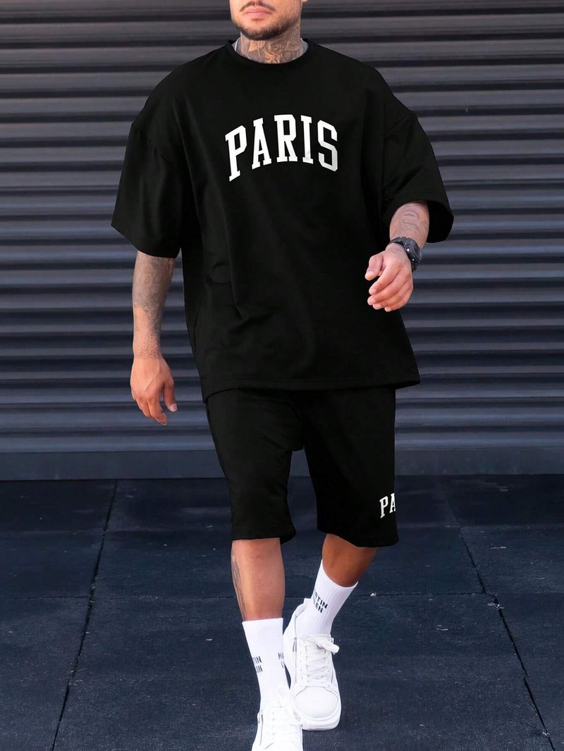 Men's Clothing Short Sleeved Shorts Men's Summer 2024 Trend Hong Kong Style Handsome Personality Sexy Complete Set ME2 MA1_voghion.com