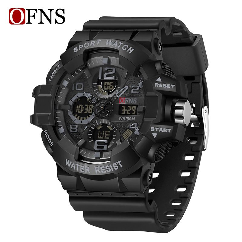 Youth Sports Watch With Alarm Clock, Dual Display, Waterproof, Night Light, Stopwatch For Students - Stylish & Functional Multifunctional Electronic_voghion.com