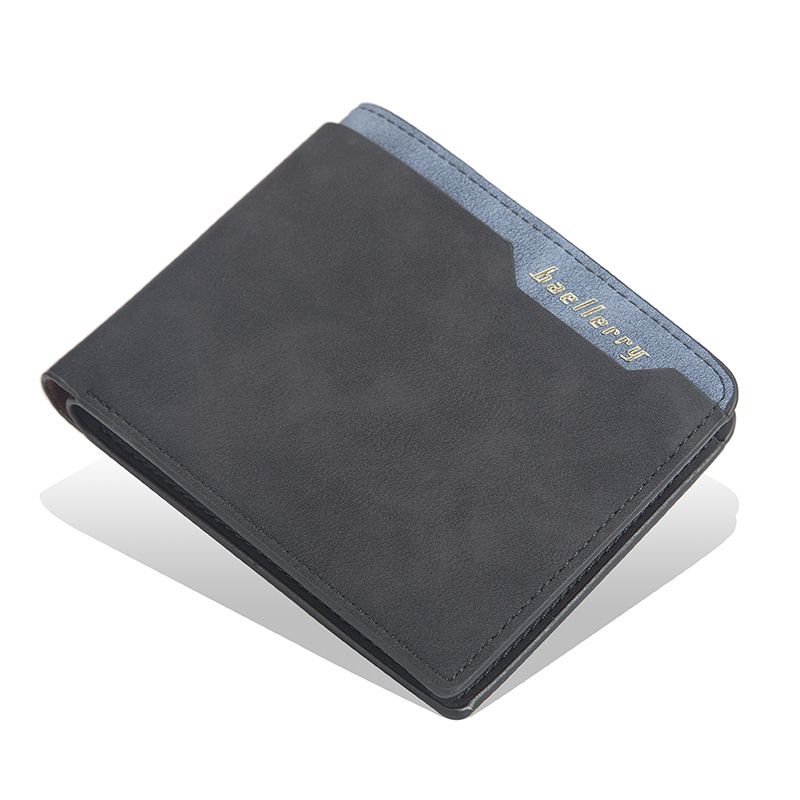 Baellerry men's short wallet style simple multi-card slot open coin purse fashionable soft leather thin wallet_voghion.com