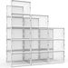 Familie organizer doorzichtige plastic stapelbare schoenenopbergset ruimtebesparende opvouwbare schoenenrekdoos_voghion.com