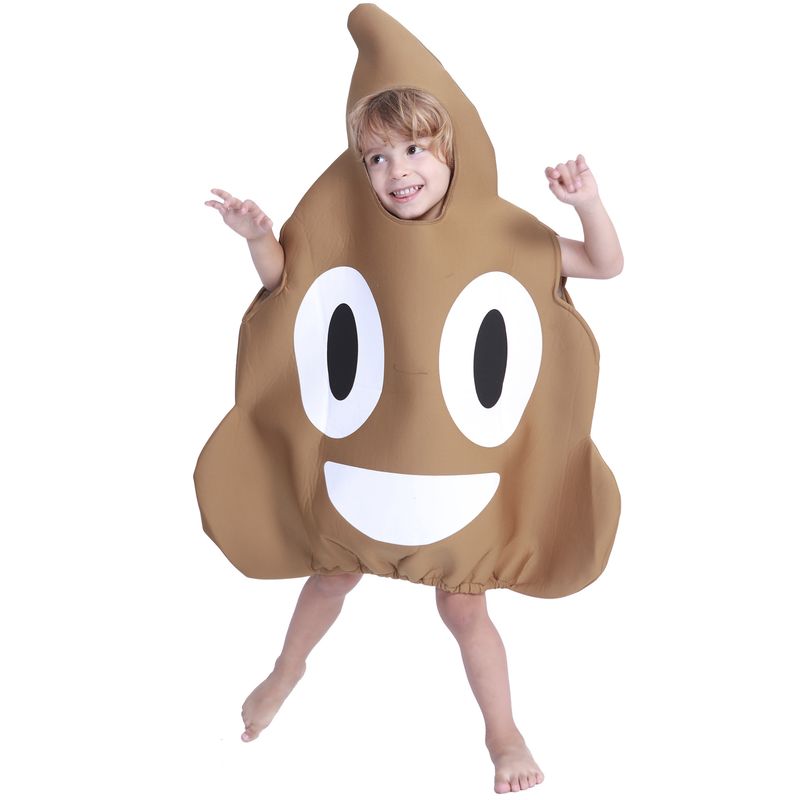 Kids funny creative photography costume composite sponge cute poop modeling Halloween kids costume_voghion.com