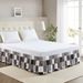Checkered Bed Skirt With Elastic Hem – Modern Hotel-Style Bedding Wrap – Multiple Sizes – Black White Grey Brown Geometric Pattern_voghion.com