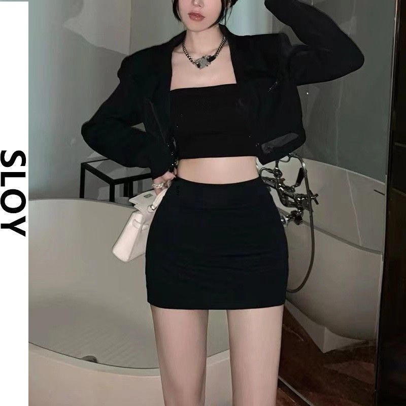 Gonna corta estiva aderente a vita alta, stile coreano, 2025, sexy, aderente, elasticizzata, a un passo_voghion.com