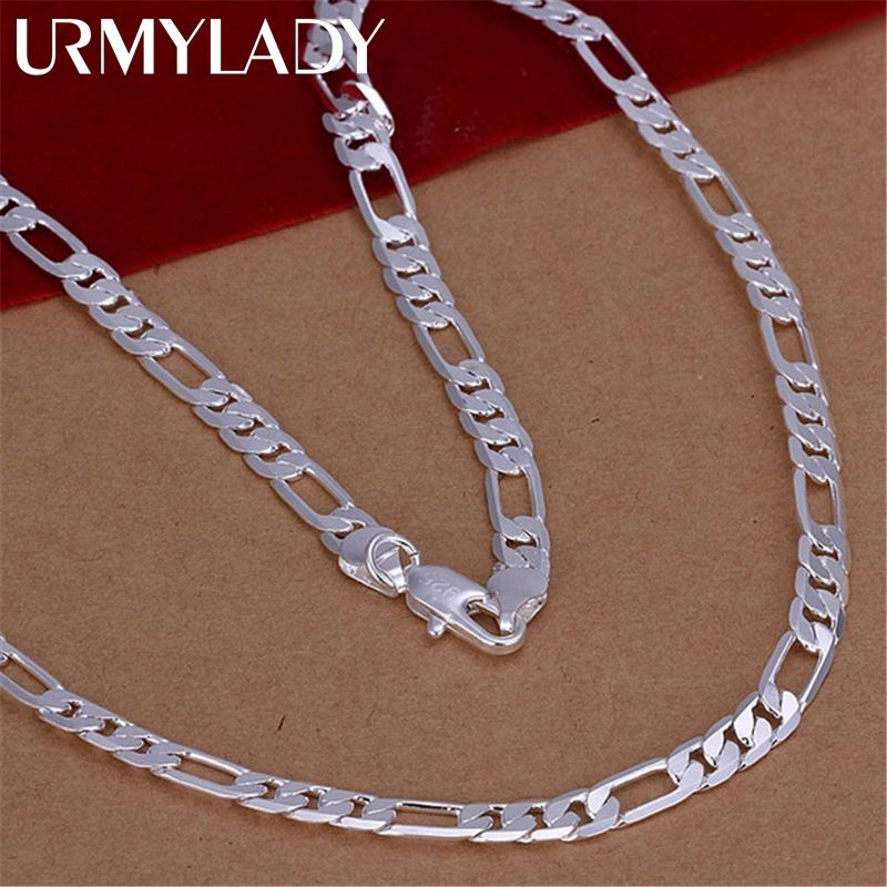 regalo di nozze a catena solida da uomo di alta qualità all'ingrosso da 6 mm con collana in argento piatto, gioielli di moda, donna_voghion.com