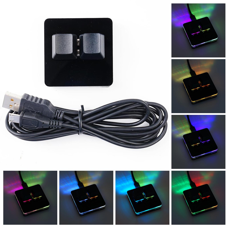 Sort 2 taster Mini-tastatur Rød/Sier-switch OSU Programmerbar Gaming Mekanisk USB-brugerdefineret tastatur Tastaturhætter til pc_voghion.com