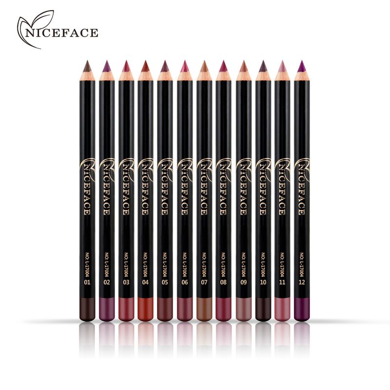 NICEFACE Nude Matte Lipstick Pen Decoration Waterproof lipliner 12 color optional_voghion.com