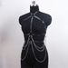 Leder Metall Körperkette Bralette Top Käfig Körpergeschirr Punk Gothic Strumpfband Gurt Verstellbar Fetisch Festival Tanz Rave Exotische Bondage Ausrüstung_voghion.com