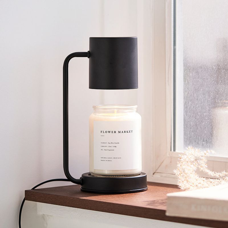 Aroma Candle Warmer Table Lamp Dimmable Lamp + Stand + Switch US Eu Plug For Scented Candle Electric Wax Warmer Lamp Black White_voghion.com