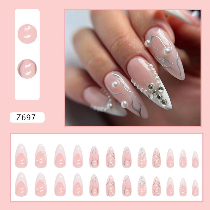 Diamond Almond Armour White Silver Line Pearl Pile Drill Wear_voghion.com