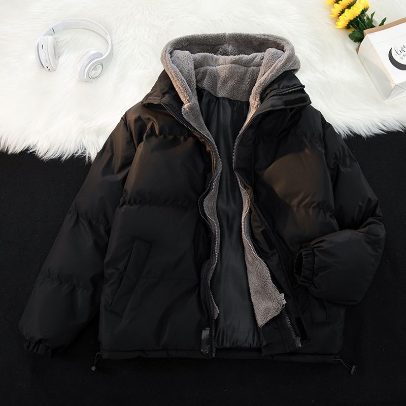 Abbigliamento maschile giacca personalizzata in due pezzi in cotone da uomo invernale casual larga giacca in pile polare spesso cappotto in cotone con cappuccio_voghion.com