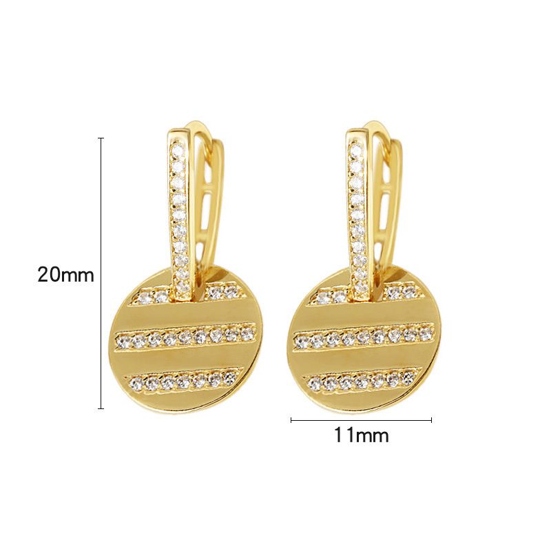 Ouerschnalle Ronn Mark Ouerréng elektroplatéiert Goldplated inlaid Zirkon weiblech Nisch_voghion.com