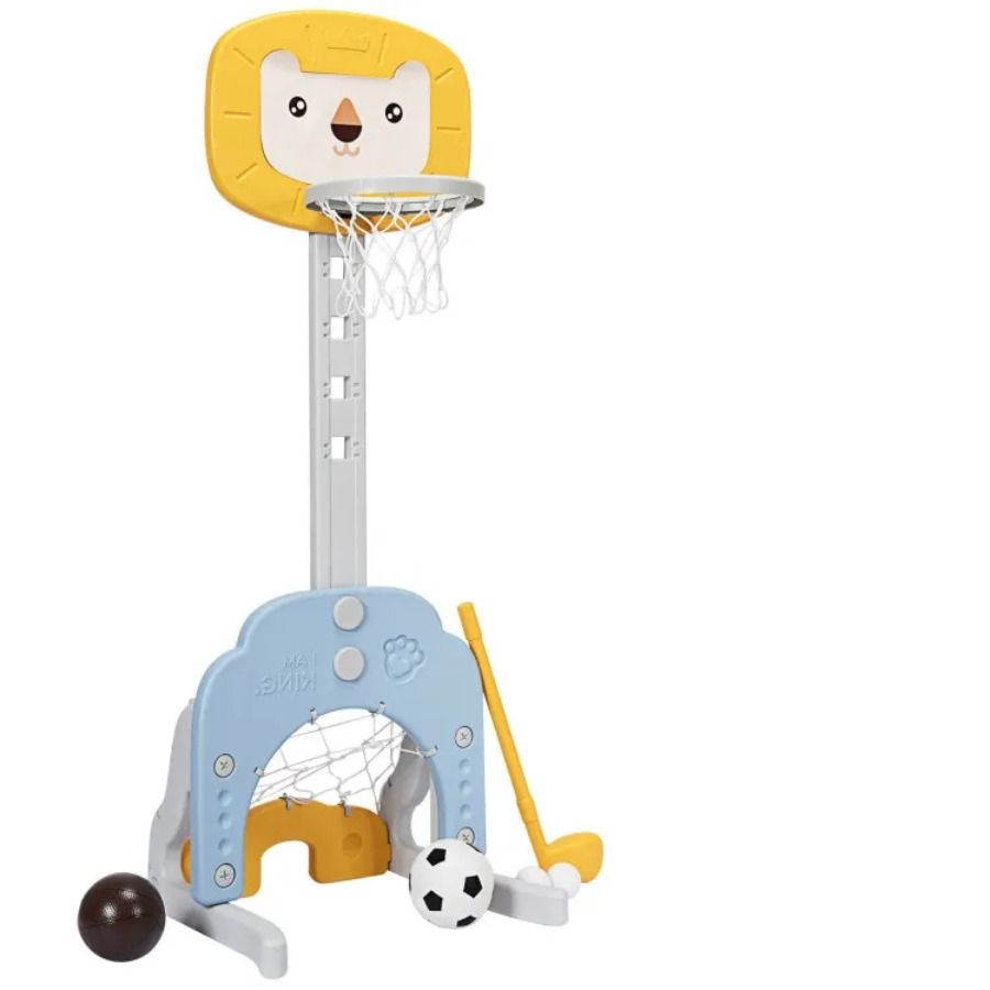 Set sportivo regolabile con canestro da basket 3 in 1_voghion.com
