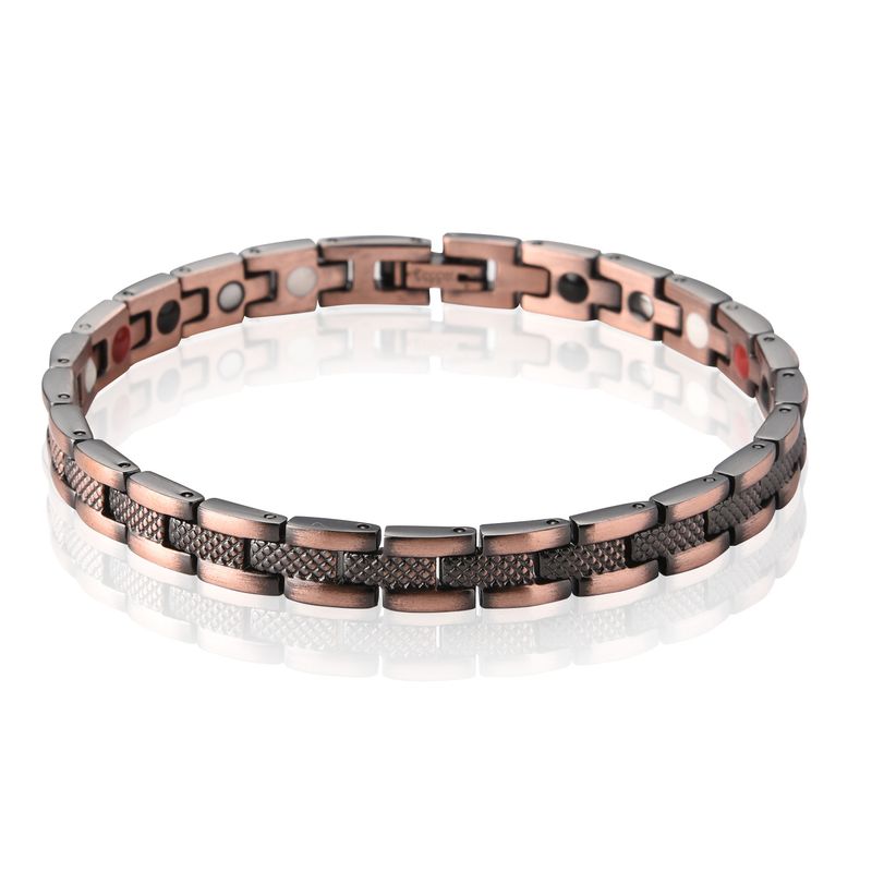Bracciale magnetico unisex in rame rosso con design di gioielli, materiale unico_voghion.com