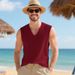 Gilet estivo da uomo americano transfrontaliero, semplice e ampio, con scollo a V, ad asciugatura rapida, traspirante, per l'allenamento in vacanza, 2026_voghion.com