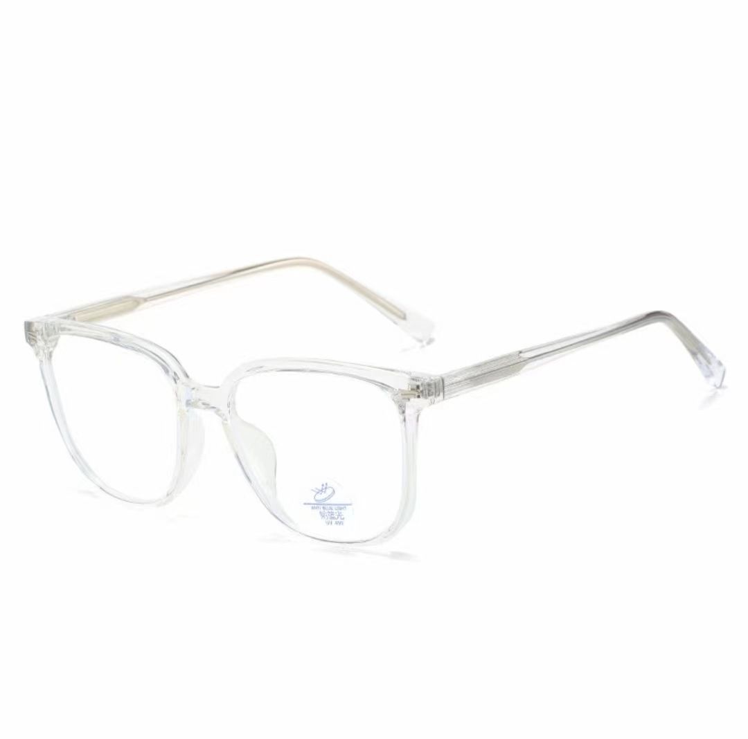2023 New Men's and Women's Myopia Lens Fashion TR Anti Blue Light Glasses Insert Core Foot Transparent Frame Flat Mirror_voghion.com