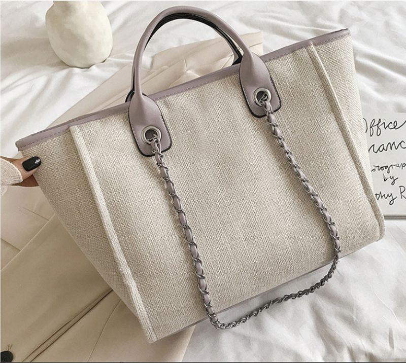 Yuezi Foreign Trade 2024 New European and American Bucket Women's Bag Large Capacity Portable Single Shoulder Diagonal Chain Tote Bag_voghion.com