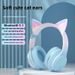 ST89M Macaron allmähliche Änderung der Farbe Katzenohr leuchtendes Headset Bluetooth-Headset, drahtloses Musik-Headset_voghion.com