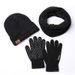 Leiqi winter three piece scarf, hat, with thick velvet, windproof, warm and sensitive touch screen gloves_voghion.com