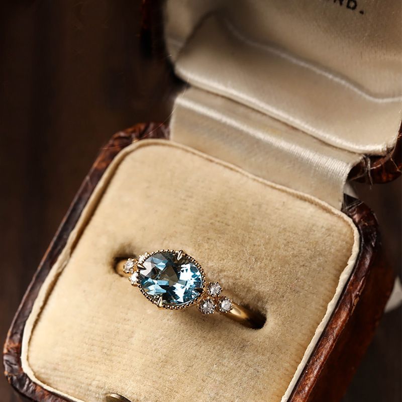 Sterling Silber Moissanite Aquamarin Damen Edelstein Saint Mary's Farbe Ring Schmuck_voghion.com