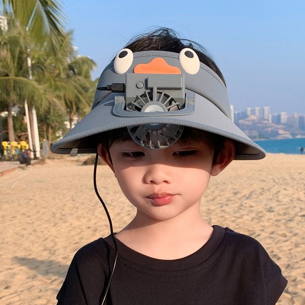 Children's With Electric Fan Summer Sunshade Sun Protection Outdoor Wide Brim Visor For Boys And Girls Baby Hat_voghion.com