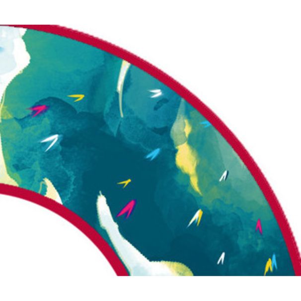 Digitaler handgefertigter Tischdruck aus Seidenchiffon mit farbigem Ding-Schal von Enterprise_voghion.com