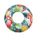 Kids Flamingo Swim Ring - Leaf Print Design With Underarm Float & Cup Holder (Pool Floating Toy For Children Durable PVC Ages 4-12)_voghion.com