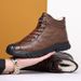 Men's Warm Cotton Snow With Fleece, High Top, Non-Slip, Wool And Fur Integrated, Casual Winter Boots For Men_voghion.com