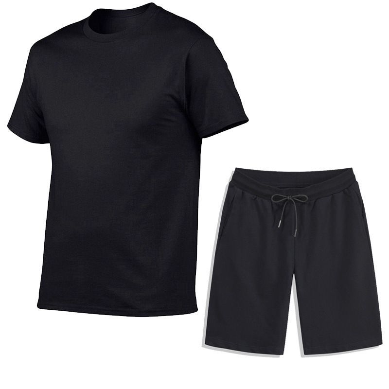 Men's Clothing Casual fashion summer men and women custom LOGO cotton short-sleeved + shorts suit short-sleeved T-shirt casual sports suit_voghion.com