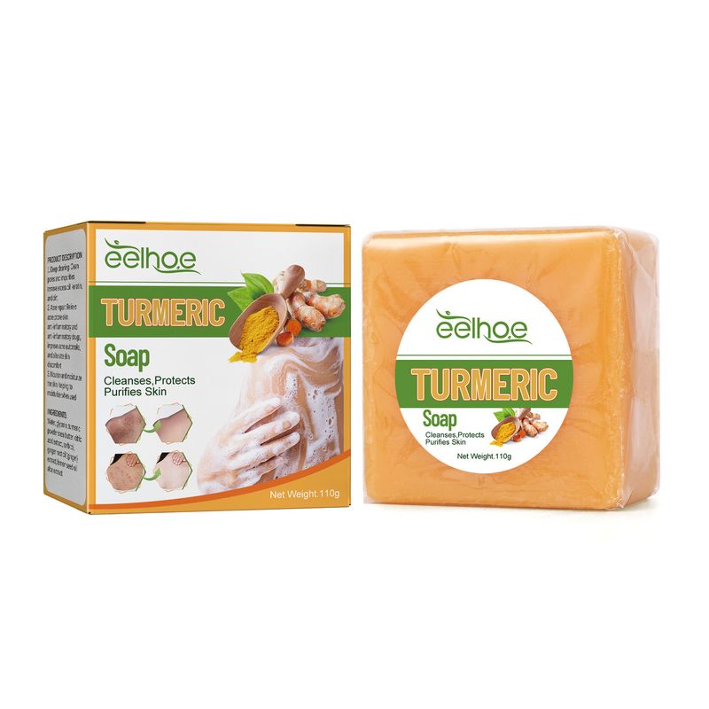 EELHOE Curcuma Sbiadisce Macchie Nere, Segni di Acne, Pelle Rinfrescante, Tenera, Liscia, Sapone Detergente per il Corpo_voghion.com