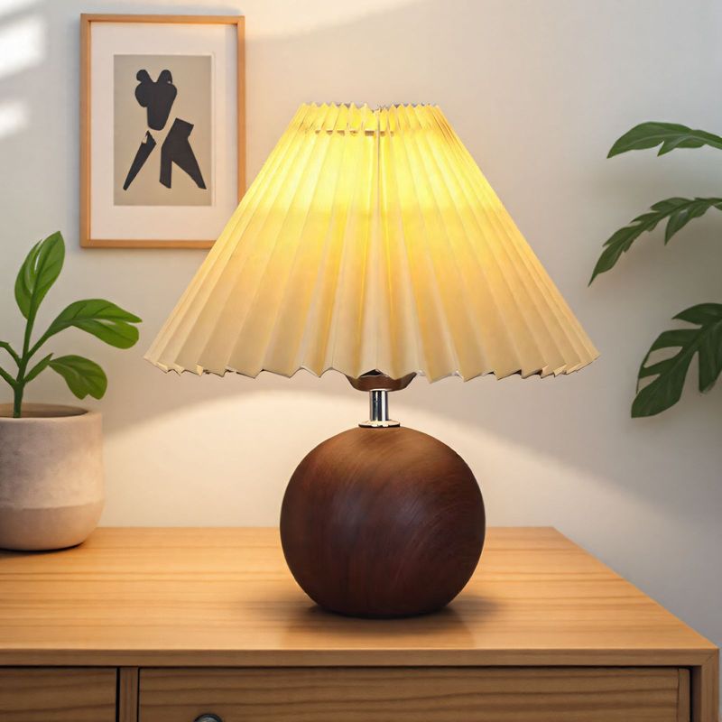 Desk INS Style High Appearance Pleated Lamp Nordic Girl Internet Celebrity Bedroom Simple Bedside Nursing Night Light_voghion.com