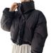 Giacca invernale da donna in pile Sherpa reversibile, vestibilità doppia, rifiniture in pelliccia di coniglio, vestibilità oversize, lunghezza corta_voghion.com