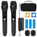 Rechargeable Wireless Microphone Battery 2000mAh UHF Dual Handheld Mic with Rechargeable Receiver For Karaoke Party Home_voghion.com