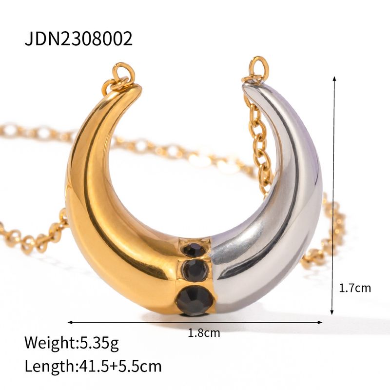 INS new titanium gold-plated gold stainless steel black color blocking non fading decorative earrings, and studs_voghion.com