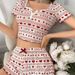 Pyjamas Loungewear 2025 Sommer Neues gestricktes Gewinde Kurzarm-Shorts-Pyjamas-Loungewear-Set_voghion.com