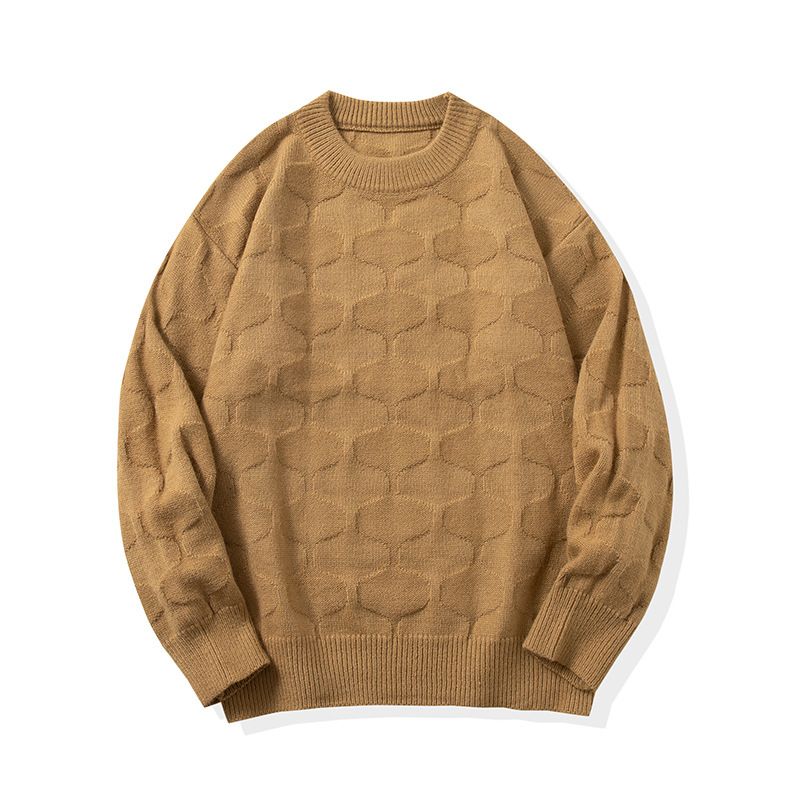 New sweat, men's autumn wint solid color trendy brand vsatile loose and lazy style couple round neck knitted_voghion.com