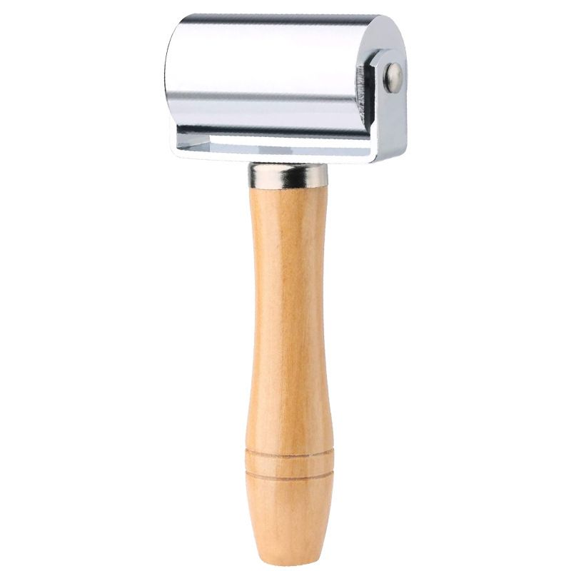 1 buc. rolă de împingere 6 cm rolă de mâner din lemn originală instrument de sertizare din piele Instrument de sertizare a pielii role mare de fier_voghion.com