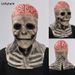 Maschera biochimica del teschio di Lofytain Cosplay terrificante scheletro del cervello cuffia in lattice Halloween Halloween_voghion.com