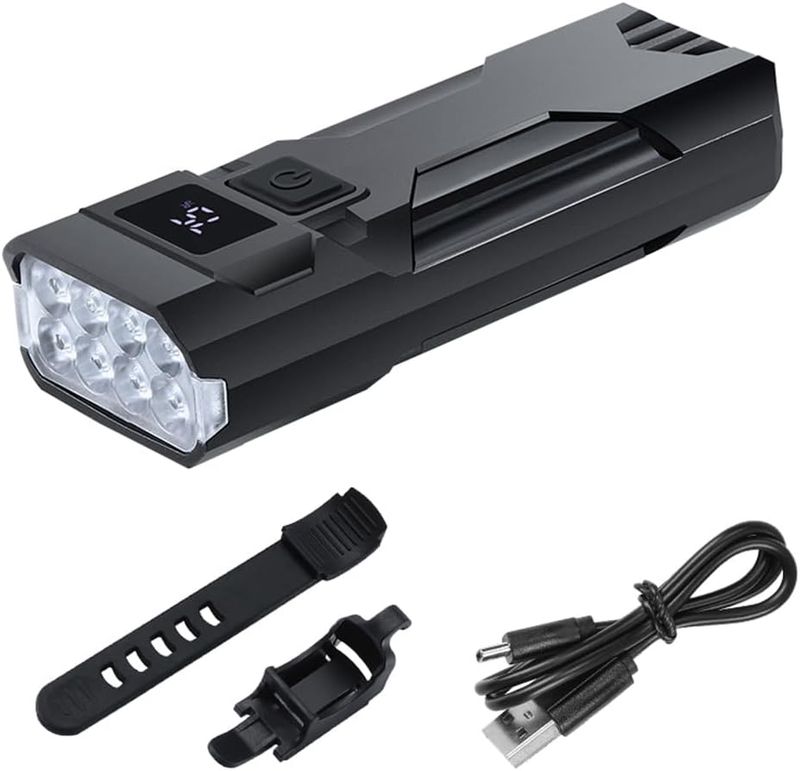 8-diodowa lampa przednia rowerowa ze wskaźnikiem ładowania USB i superjasnym, wodoodpornym światłem rowerowym_voghion.com